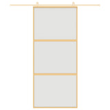 ZNTS Sliding Door Gold 90x205 cm Frosted ESG Glass and Aluminium 155152