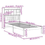 Bookcase Bed without Mattress 75x190 cm Small Single Solid Wood Pine 3322325