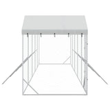 Outdoor Dog Kennel with Roof Silver 10x2x2.5 m Galvanised Steel 3190468