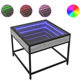 Coffee Table with Infinity LED Grey Sonoma 50x50x41 cm 847680