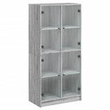 Highboard with Doors Grey Sonoma 68x37x142 cm Engineered Wood 3295862