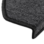 ZNTS Carpet Stair Treads 15 pcs Anthracite 65x24x4 cm 133884