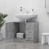 Sink Cabinet Concrete Grey 63x30x54 cm Engineered Wood 804188