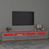 TV Cabinet with LED Lights Grey Sonoma 240x35x40 cm 3152728