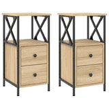 Bedside Cabinets 2 pcs Sonoma Oak 34x35,5x70 cm Engineered Wood 825946