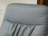 Swivel Recliner Chair with Footstool, PU Leather Armchair and Ottoman with High Back and Round Base T3398P342946