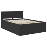 Bed Frame with Headboard Black 150 x 200 cm Engineered Wood 3408565