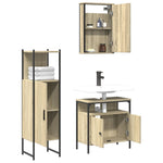 ZNTS 3 Piece Bathroom Furniture Set Sonoma Oak Engineered Wood 3214816