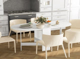 Folding Dining Table, Drop Leaf Table for Small Spaces, Oval Tabletop for Dining Room, Ash T3398P343529