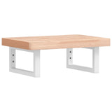 Basin Shelf Wall Mounted Steel and Solid Wood Beech 3302324