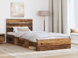 Bed Frame with Headboard Old Wood 90 x 190 cm Solid Pine Wood 3411798
