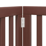 Dog Gate with Door Foldable 15 Panels Brown 750 cm Poplar Wood 3155661