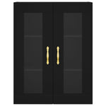 Wall Mounted Cabinets 2 pcs Black Engineered Wood 3197922