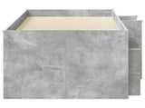 Loft Bed Frame with Cabinet 3 pcs Concrete Grey Engineered Wood 3423409