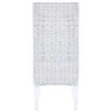 Dining Chairs 2 pcs Light Brown Kubu Rattan and Mahogany Wood 246654