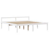 Bookcase Bed without Mattress White 180x200 cm Super King Solid Wood Pine 3322023