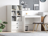 Desk with Drawer with Shelf with Storage 2 pcs White 3337345