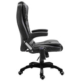 20235 Massage Office Chair Black Faux Leather