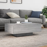 ZNTS Coffee Table with LED Lights Grey Sonoma 85x55x31 cm 836614