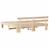 Bed Frame with Headboard Natural 180 x 200 cm Solid Pine Wood 872431