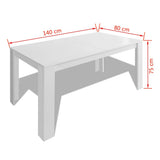 243056 Dining Table 140x80x75 cm White