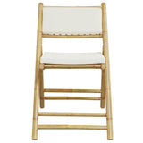 3 Piece Folding Bistro set with Cream White Cushions Bamboo 3208939