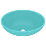Luxury Basin Oval-shaped Matt Light Green 40x33 cm Ceramic 146925