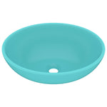 ZNTS Luxury Basin Oval-shaped Matt Light Green 40x33 cm Ceramic 146925