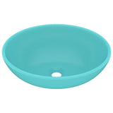 ZNTS Luxury Basin Oval-shaped Matt Light Green 40x33 cm Ceramic 146925