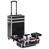 Make-up Trolley Aluminium Black with Crocodile Pattern 91817