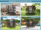 4.6FT/55" Kids Trampoline with Safety Enclosure, Outdoor Indoor Use, for Ages 3-10 Years, Black T3398P348061