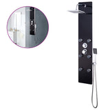 Shower Panel Unit Glass 25x44.6x130 cm Black 142993