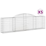 Arched Gabion Baskets 5 pcs 300x30x80/100 cm Galvanised Iron 3146506
