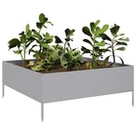 ZNTS Garden Raised Bed 100x100x25 cm Galvanised Steel 851036