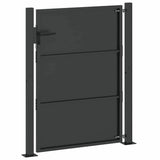 Garden Gate with Lock Black 110 x 155 cm Powder-Coated Steel 42015911