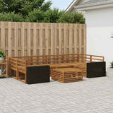 Outdoor Sofa Set 7 pcs Natural Solid Acacia Wood 3383092