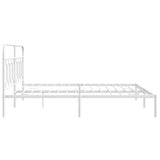 Metal Bed Frame without Mattress with Headboard White 160x200cm 377169