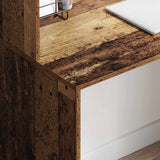 Desk with Shelf Old Wood 102 x 50 x 124 cm Engineered Wood 869360