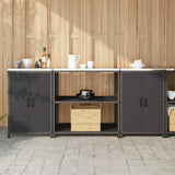 Kitchen Storage Set HATTEM 3 pcs Black Cold-rolled Steel 3392666
