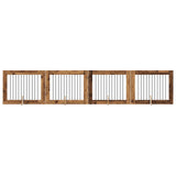 Foldable Dog Gate with Stands 4 pcs Old Wood 401 cm 892065