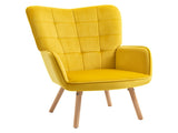 Modern Accent Chair, Upholstered Tufted Wingback Armchair with Seat Padding, Velvet Leisure Lounge T3398P329907