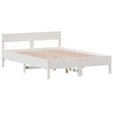 Bed Frame without Mattress White 120x190 cm Small Double Solid Wood Pine 842775