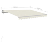 Manual Retractable Awning with LED 3x2.5 m Cream 3069902