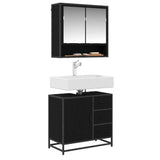 Bathroom Cabinet Black Oak 65 x 33 x 60 cm Engineered Wood 883626