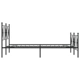 Metal Bed Frame without Mattress with Footboard Black 120x190cm 376517