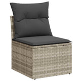 Outdoor Sofa with Cushion 5 pcs Light Grey Poly Rattan 3345322