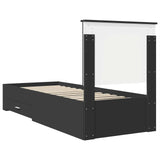 Bed Frame Black and Silver 70 x 190 cm Engineered Wood 3411369