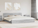 Bed Frame with Drawer Grey Sonoma 200 x 200 cm Engineered Wood 3412155