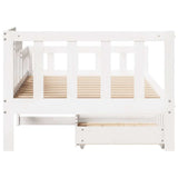 Daybed with Drawers without Mattress White 90x190 cm Single Solid Wood 3302103