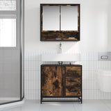 Bathroom Sink Cabinet Smoked Oak 65x33x60 cm Engineered Wood 849276